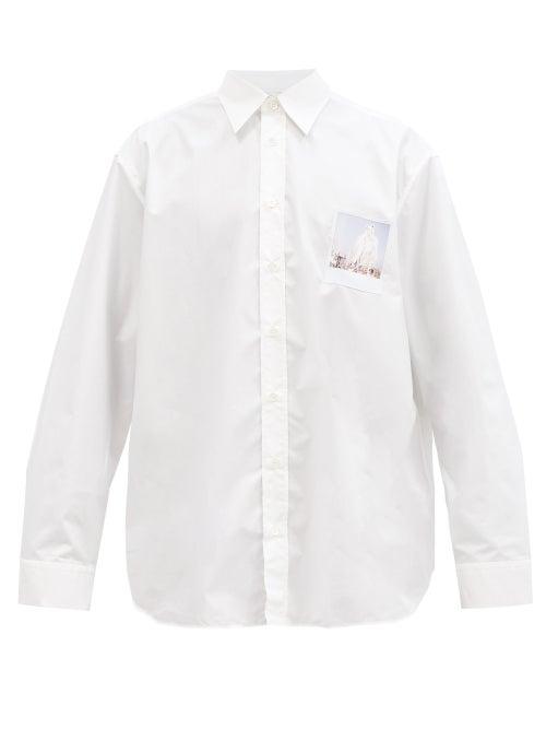 Matchesfashion.com Raf Simons - Photo-patch Oversized Cotton-poplin Shirt - Mens - White