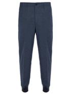 Matchesfashion.com Alexander Mcqueen - Cuffed Wool Flannel Trousers - Mens - Navy