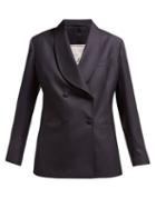 Matchesfashion.com Giuliva Heritage Collection - The Dorothea Double Breasted Wool Blazer - Womens - Navy
