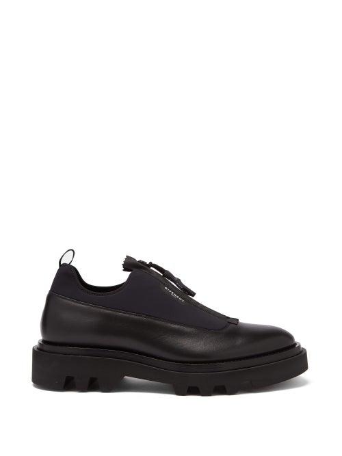 Matchesfashion.com Givenchy - Zipped Leather And Neoprene Shoes - Mens - Black
