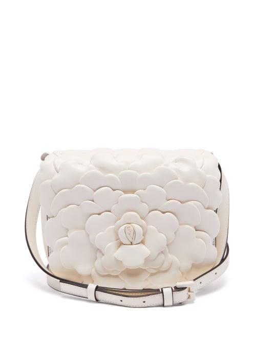 Ladies Bags Valentino Garavani - Atelier Petal-effect Leather Cross-body Bag - Womens - White