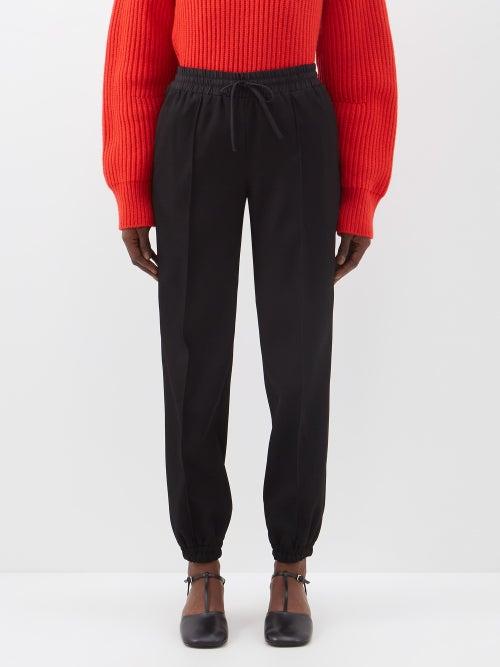 Jil Sander - Drawstring-waist Wool-gabardine Trousers - Womens - Black