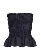 Matchesfashion.com Sir - Mariele Smocked Bandeau Top - Womens - Navy