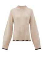 Matchesfashion.com Khaite - Colette Whipstitched Cashmere Sweater - Womens - Cream