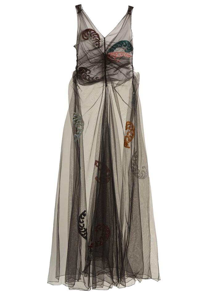 Attico Penelope Embellished Tulle Dress