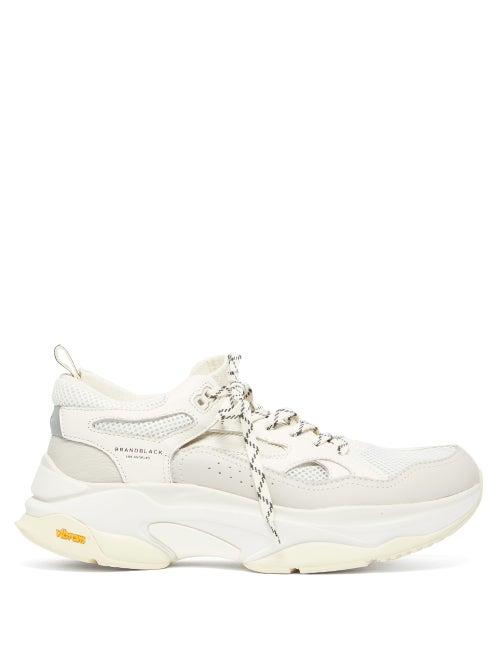 Matchesfashion.com Brandblack - Saga Vibram Sole Leather And Mesh Trainers - Mens - White