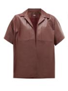Matchesfashion.com Dodo Bar Or - Yulanda Leather Shirt - Womens - Burgundy
