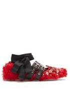 Miu Miu Buckle-fastening Eco-shearling Ballet Flats