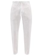 120 Lino 120% Lino - Drawstring-waist Linen Trousers - Mens - White