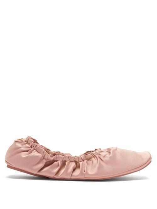 Jimmy Choo - Bardot Square-toe Satin Ballet Flats - Womens - Pink