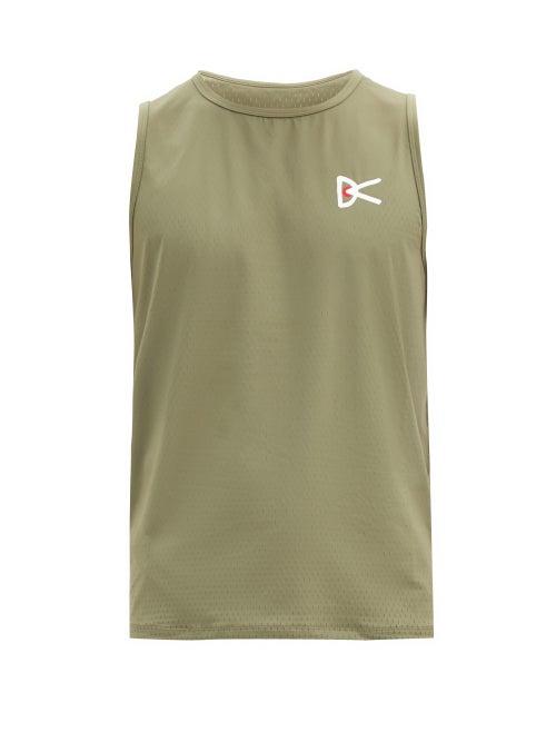 Matchesfashion.com District Vision - Air Wear Logo-print Mesh Tank Top - Mens - Khaki