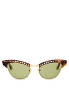 Matchesfashion.com Gucci - Embellished Cat Eye Sunglasses - Womens - Tortoiseshell