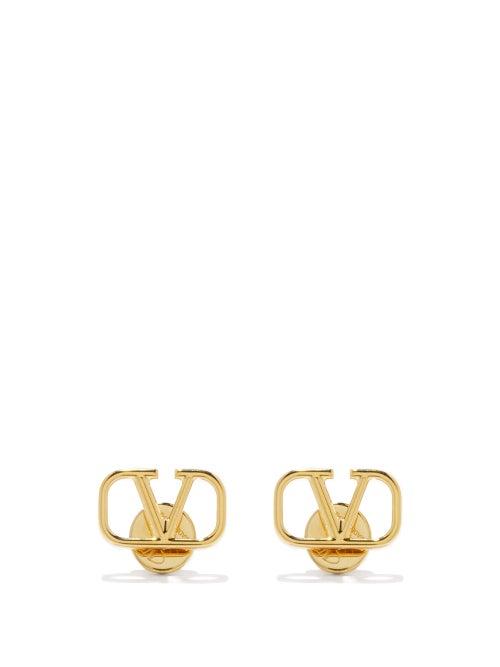 Ladies Jewellery Valentino Garavani - V-logo Stud Earrings - Womens - Gold