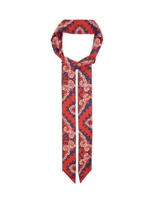 Matchesfashion.com Valentino - Printed Silk Scarf - Womens - Red