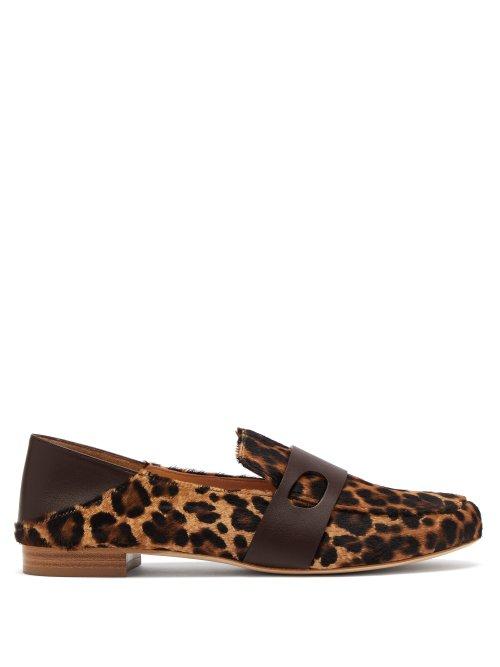 Matchesfashion.com Rupert Sanderson - Calf Hair Leopard Print Loafers - Womens - Leopard