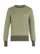 Matchesfashion.com Maison Kitsun - Crew Neck Lambswool Sweater - Mens - Green