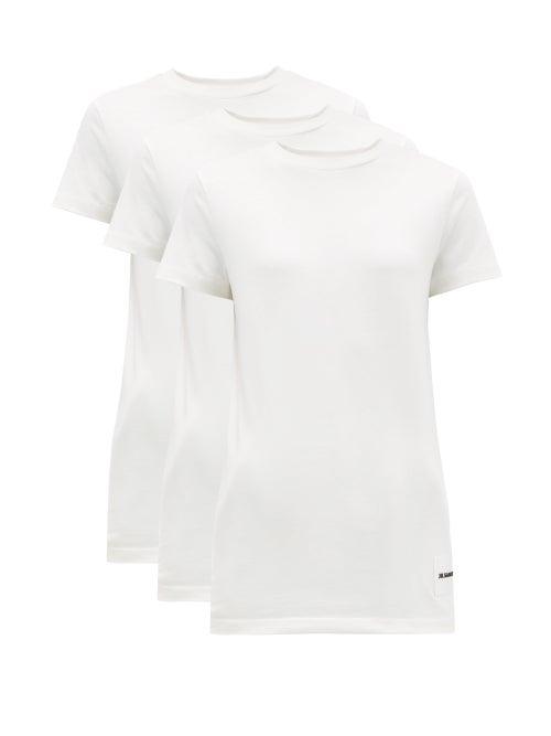 Matchesfashion.com Jil Sander - Pack Of Three Organic Cotton T Shirts - Womens - White