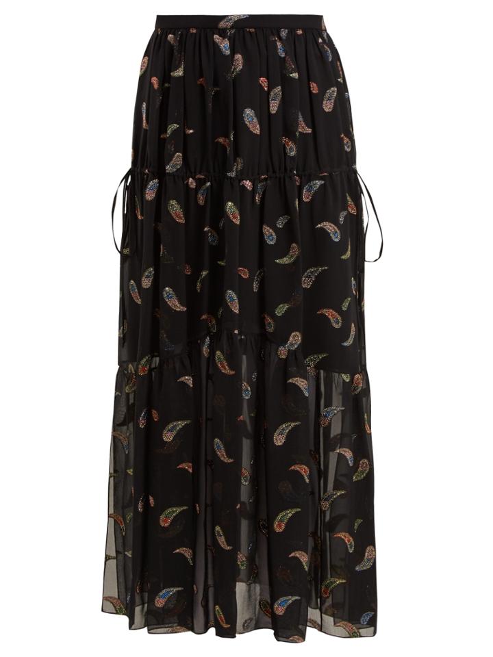 Chloé Paisley-jacquard Chiffon Skirt