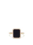 Persee - Octagon Diamond, Agate & 18kt Gold Ring - Womens - Yellow Gold