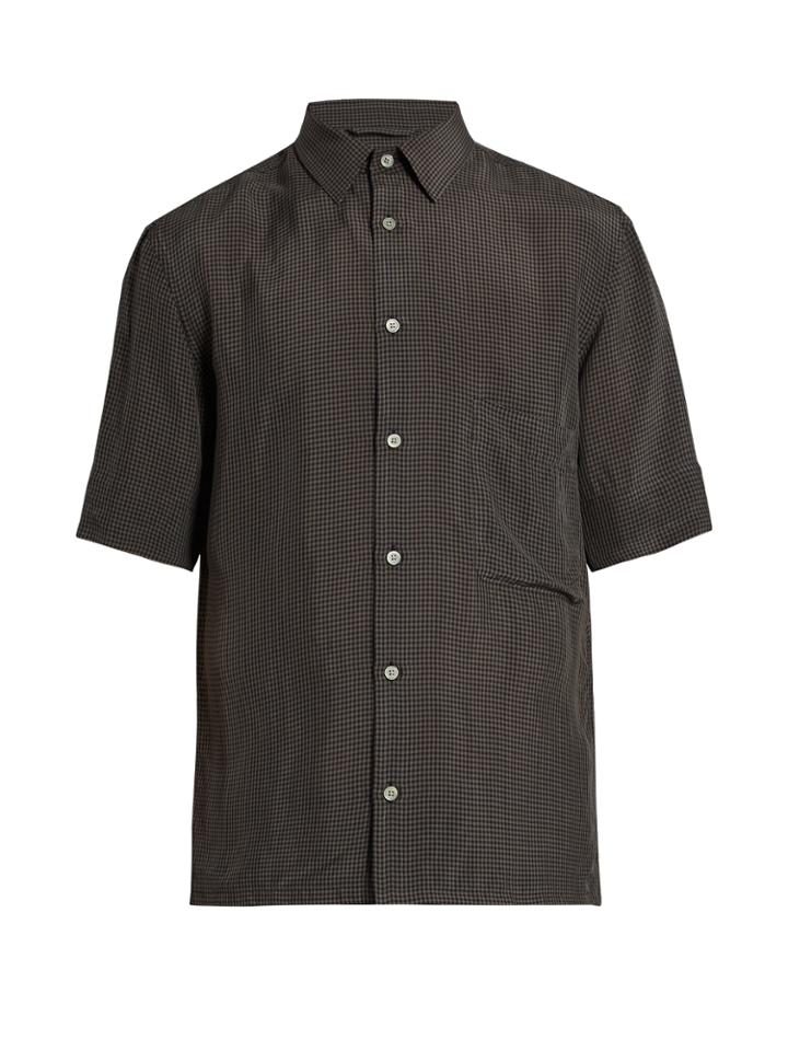 Lemaire Short-sleeved Gingham Shirt