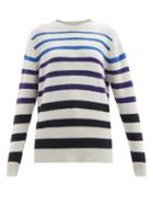Matchesfashion.com The Elder Statesman - Gradient-stripe Cashmere Sweater - Womens - Blue White