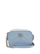 Matchesfashion.com Gucci - Gg Marmont Mini Quilted-leather Cross-body Bag - Womens - Light Blue