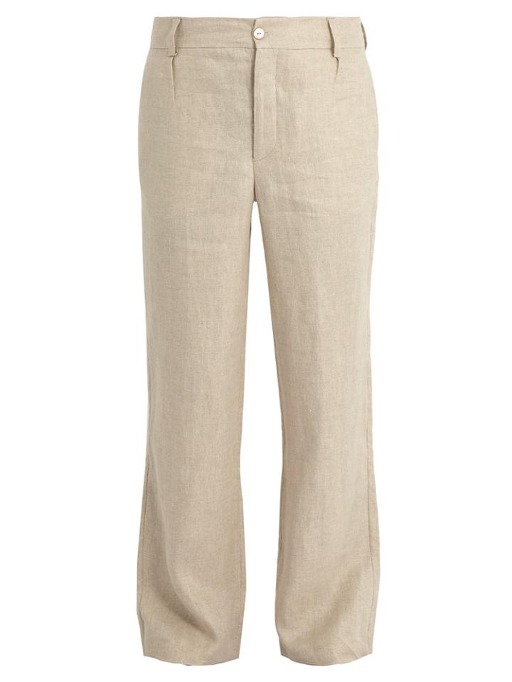 Hecho Mid-rise Straight-leg Linen Trousers