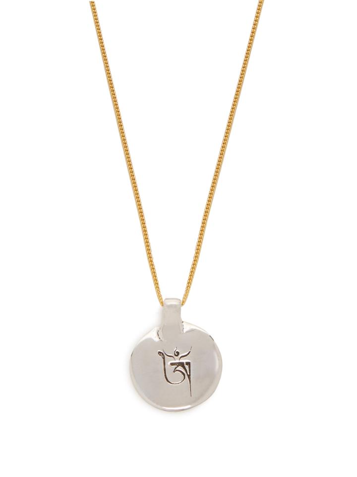 Black Dakini Disk-pendant Gold-vermeil Necklace
