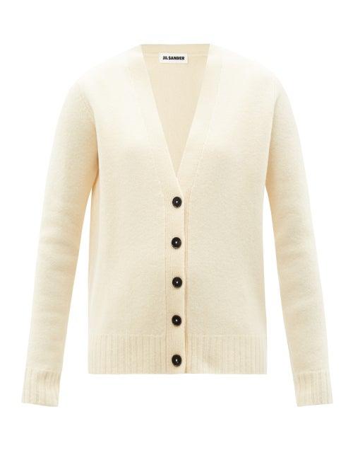 Jil Sander - V-neck Wool Cardigan - Womens - Ivory