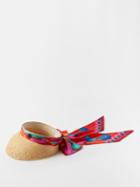 Maison Michel - Patty Scarf-tie Straw Visor - Womens - Multi