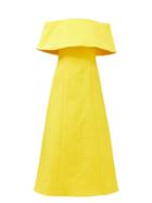 Emilia Wickstead - Carita Off-the-shoulder Cloqu Dress - Womens - Yellow
