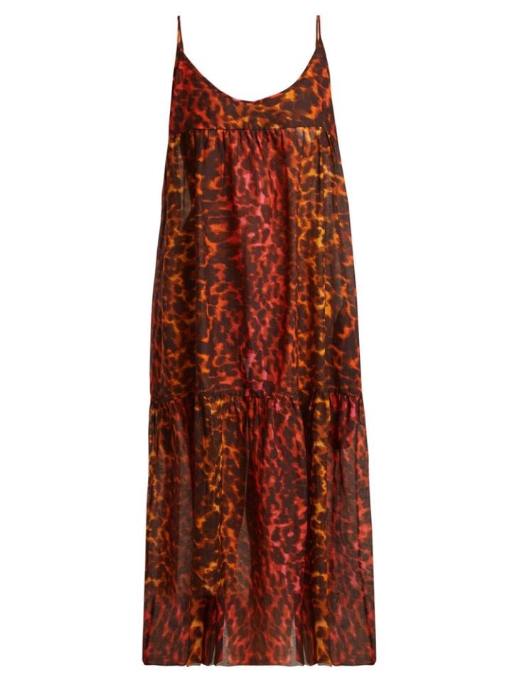 Stella Mccartney Leopard-print Cotton And Silk-blend Dress