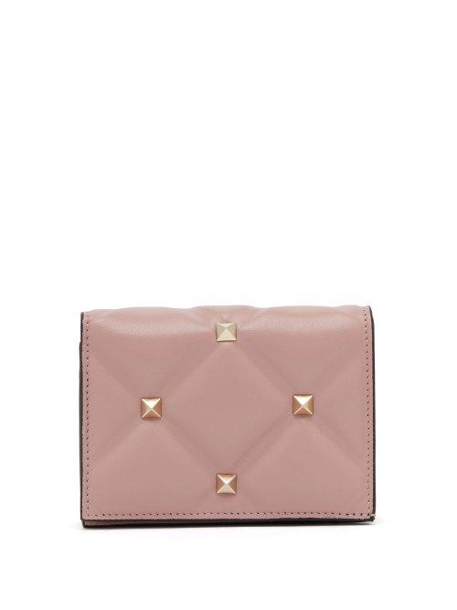 Matchesfashion.com Valentino - Candystud Leather Purse - Womens - Light Pink