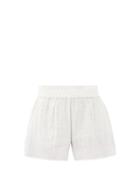 Matchesfashion.com Anaak - Aria Buttoned-side Dip-dyed Cotton Shorts - Womens - White Multi