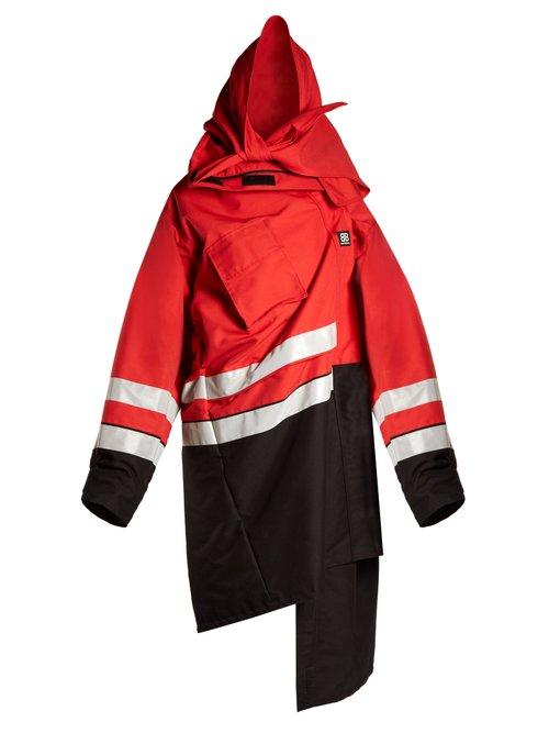 Matchesfashion.com Balenciaga - Asymmetric Oversized Parka - Womens - Black Red