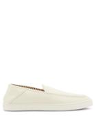 Matchesfashion.com Giorgio Armani - Whipstitched Collapsible-heel Leather Loafers - Mens - Cream