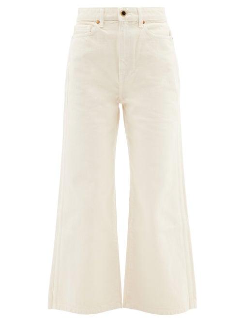 Khaite - Ella High-rise Wide-leg Cropped Jeans - Womens - Ivory