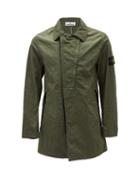 Matchesfashion.com Stone Island - Logo-patch Twill Raincoat - Mens - Green