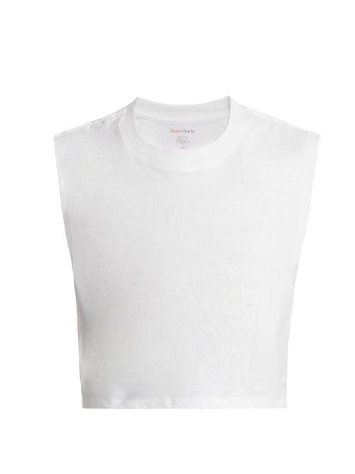 Matchesfashion.com Hanes X Karla - X Karla The Sleeveless Crop Cotton Jersey Top - Womens - White