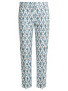 Prada Iris Stem-printed Cotton-poplin Trousers