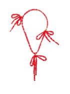 Matchesfashion.com Simone Rocha - Bow Embellished Pendant Beaded Necklace - Womens - Red