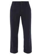 Matchesfashion.com Folk - Plinth Garment-dyed Cotton-twill Trousers - Mens - Navy