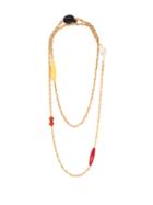 Matchesfashion.com Carolina Herrera - Beaded Double Layer Chain Necklace - Womens - Gold