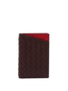 Matchesfashion.com Bottega Veneta - Intrecciato Bi Fold Leather Cardholder - Mens - Brown Multi