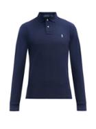 Matchesfashion.com Polo Ralph Lauren - Slim Fit Long Sleeved Cotton Polo Shirt - Mens - Navy