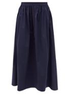 Matchesfashion.com Sies Marjan - Laya Cotton-blend Poplin Skirt - Womens - Dark Navy