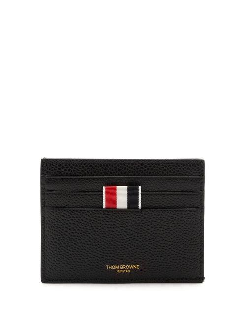 Thom Browne - Grained-leather Cardholder - Mens - Black