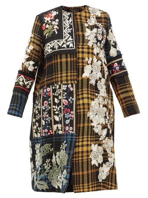 Matchesfashion.com Biyan - Holia Floral Embroidered Cotton Coat - Womens - Multi