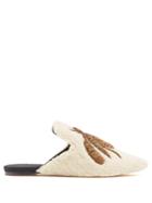 Sanayi 313 Ragno Embroidered Shearling Slipper Shoes