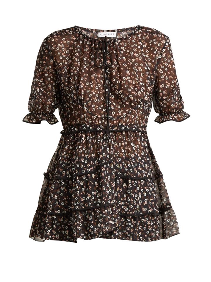 Altuzarra Kona Floral-print Silk-blend Blouse